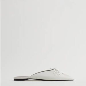 ZARA LEATHER MULE SLIDES WITH TIE